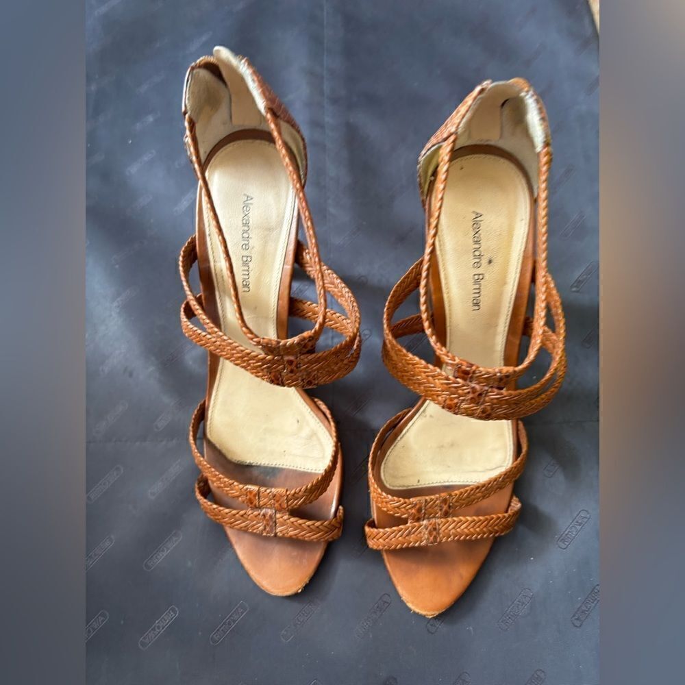 Alexandre Birman tweed cage shoes cross criss heels rope Sandals runway open toe